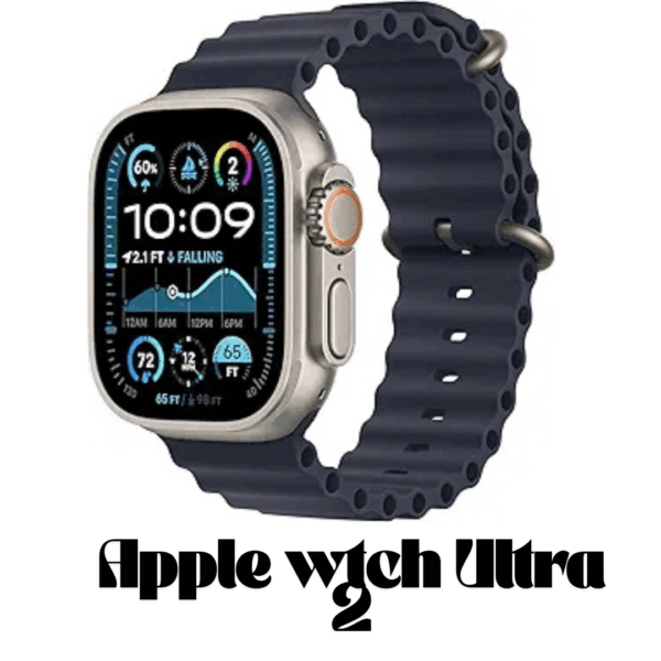 Apple Watch Ultra 2 [GPS + Cellular 49mm] Smartwatch, Sport Watch with Black Titanium Case with Black Ocean Band.